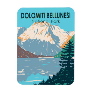 Dolomiti Bellunesi National Park Italy Vintage Magnet
