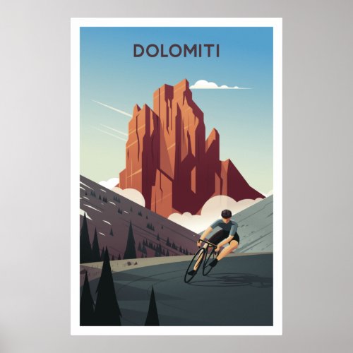 Dolomiti  Dolomites _ Cycling Print