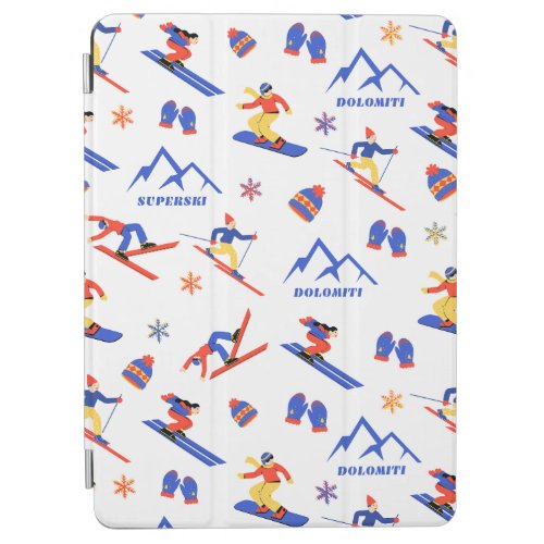 Dolomiti Superski Italy Ski Snowboard Pattern iPad Air Cover