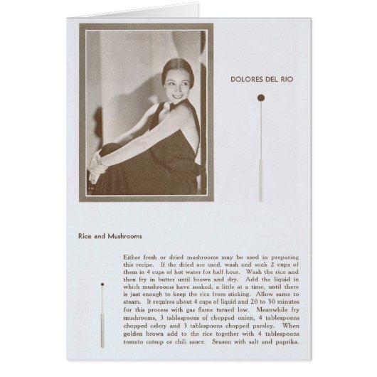 Dolores Del Rio Recipe Cards (Front)