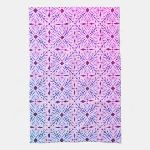 Dolores Tiles Pattern Purple BLue Kitchen Towel