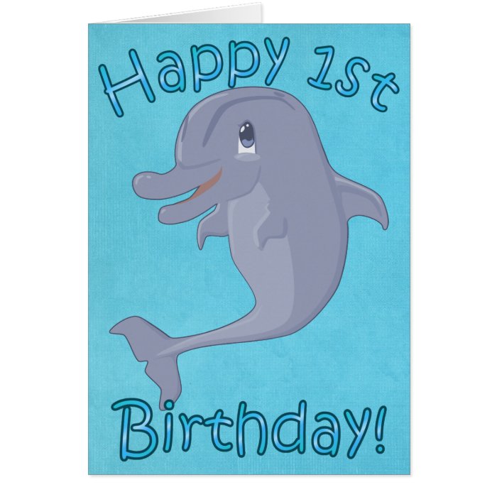 Dolphin 1st Birthday Card
