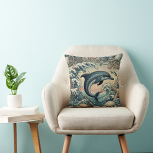 Dolphin 2 throw pillow