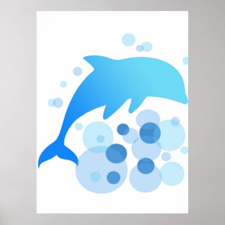 Dolphin abstract design poster