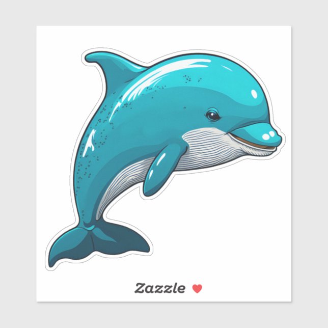Dolphin adorable blue sea animal sticker (Sheet)