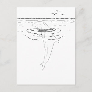 Dolphin Adult Coloring Postcard
