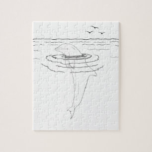 Dolphin Adult Coloring Puzzle