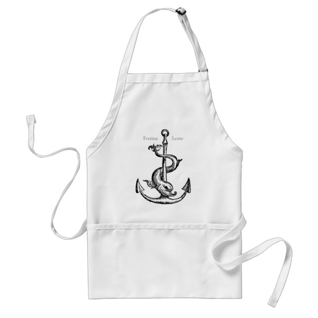 Dolphin and Anchor - Festina Lente Adult Apron (Front)