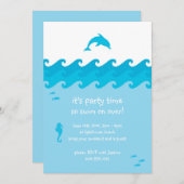 Dolphin and Ocean Waves Invitation Card (Front/Back)