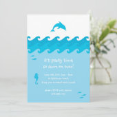 Dolphin and Ocean Waves Invitation Card (Standing Front)