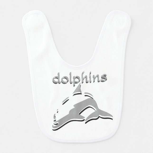 Dolphin and Personalize Baby Bib (Front)