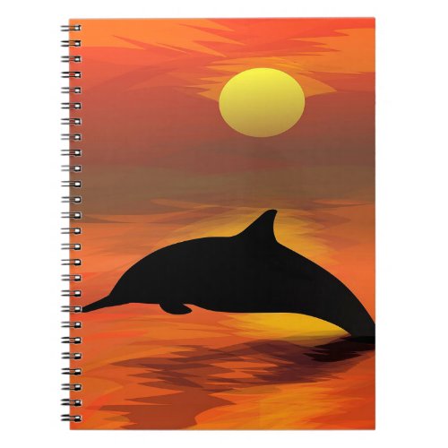 dolphin and sunset beach notebook