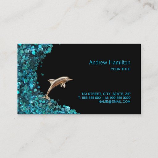 Customizable Dolphin and Paua Shell business card
