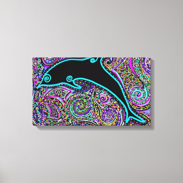 Dolphin Art Design Canvas Print (Front)