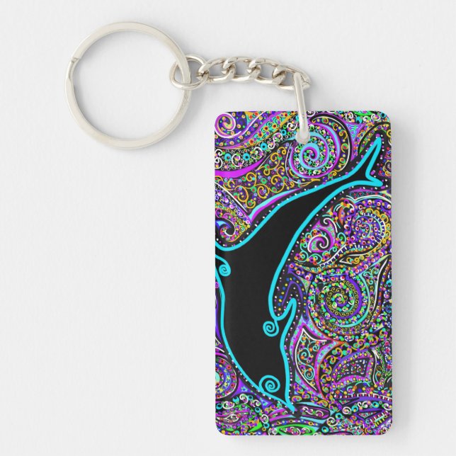 Dolphin Art Design Keychain (Front)