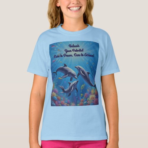 Dolphin Art Dive into Inspiration T_Shirt
