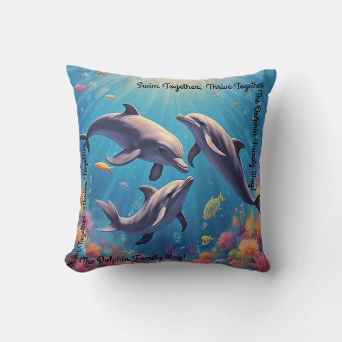 Dolphin Art Elegance  Grace Throw Pillow