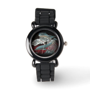 Dolphin art printed custom watches