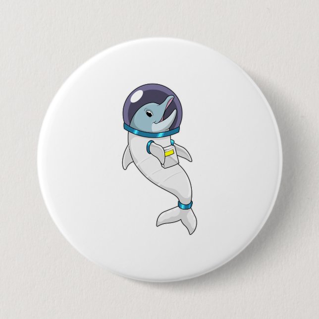 Dolphin as Astronaut in Costume Button (Front)