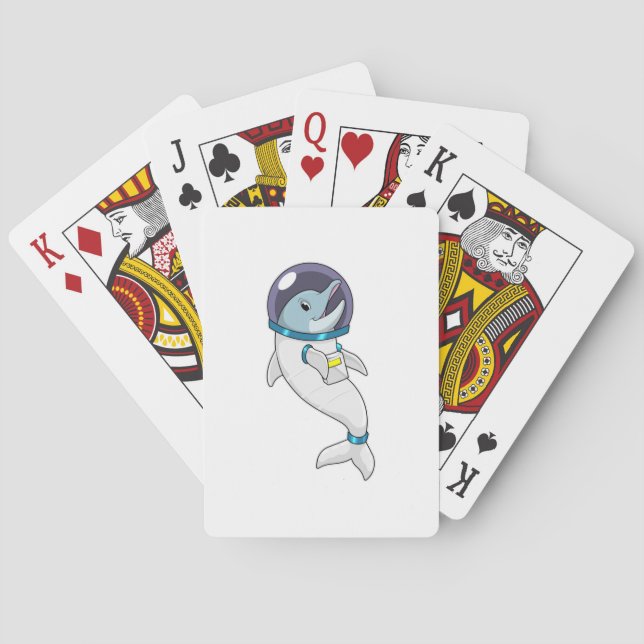 Dolphin as Astronaut in Costume Poker Cards (Back)