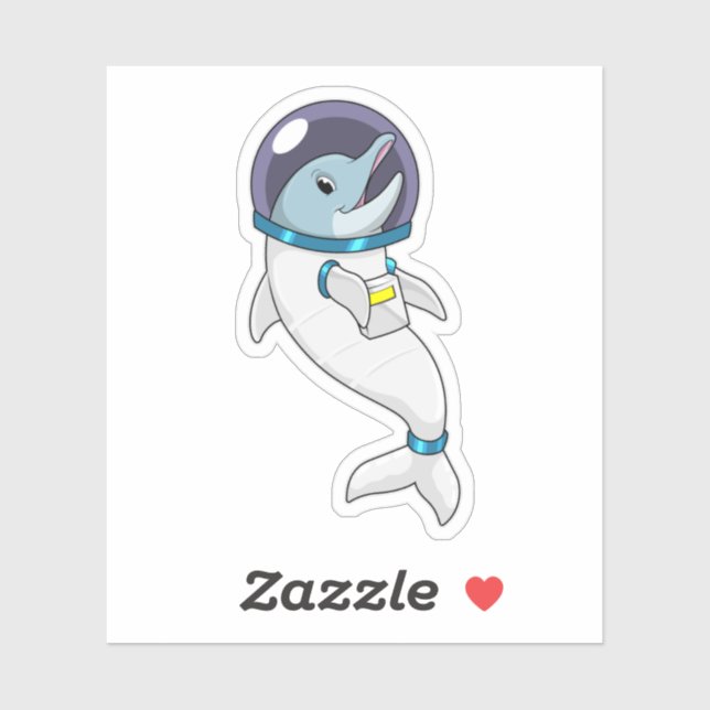 Dolphin as Astronaut in Costume Sticker (Sheet)