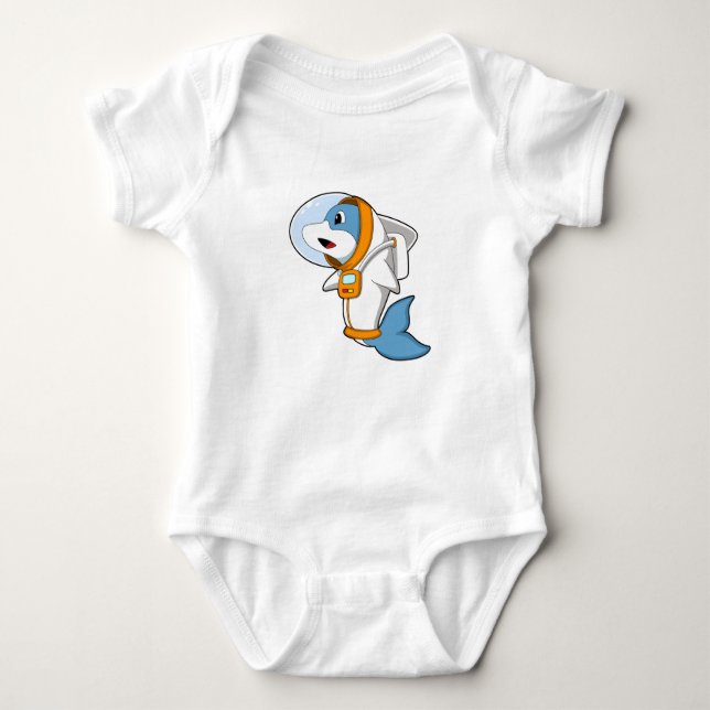 Dolphin as Astronaut with Costume Baby Bodysuit (Front)