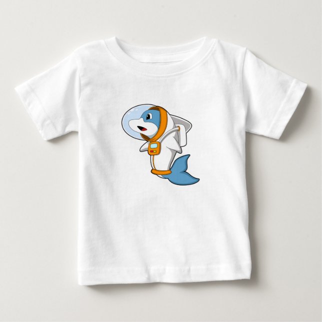 Dolphin as Astronaut with Costume Baby T-Shirt (Front)