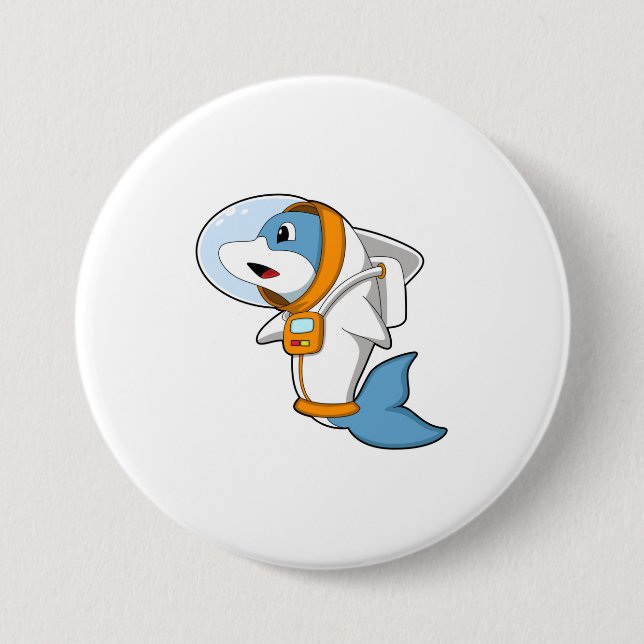 Dolphin as Astronaut with Costume Button (Front)