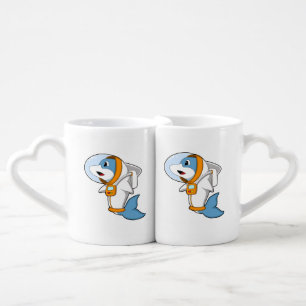 Dolphin as Astronaut with Costume Coffee Mug Set