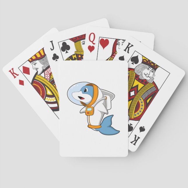 Dolphin as Astronaut with Costume Poker Cards (Back)