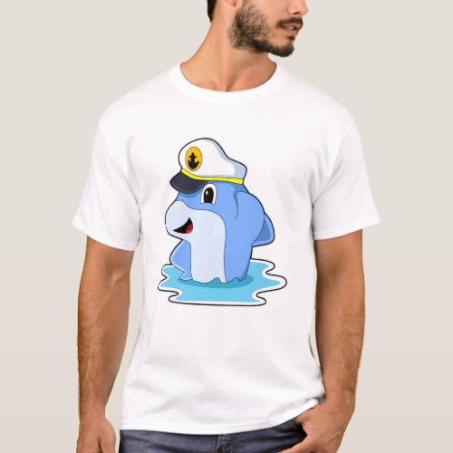 Dolphin as Captain with Hat T_Shirt