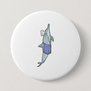 Dolphin as Cook with Chef hat Button
