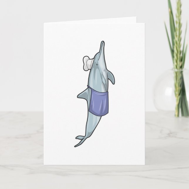 Dolphin as Cook with Chef hat Card (Front)