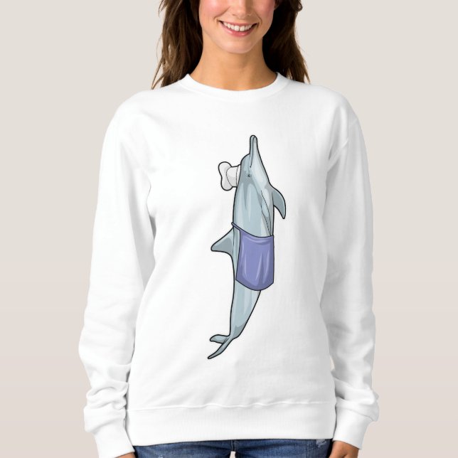 Dolphin as Cook with Chef hat Sweatshirt (Front)