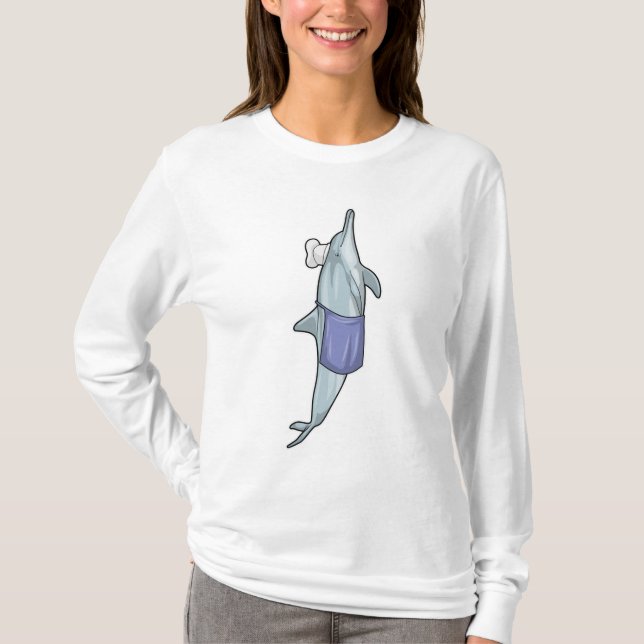 Dolphin as Cook with Chef hat T-Shirt (Front)