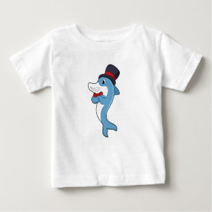 Dolphin as Gentleman with Hat Baby T-Shirt