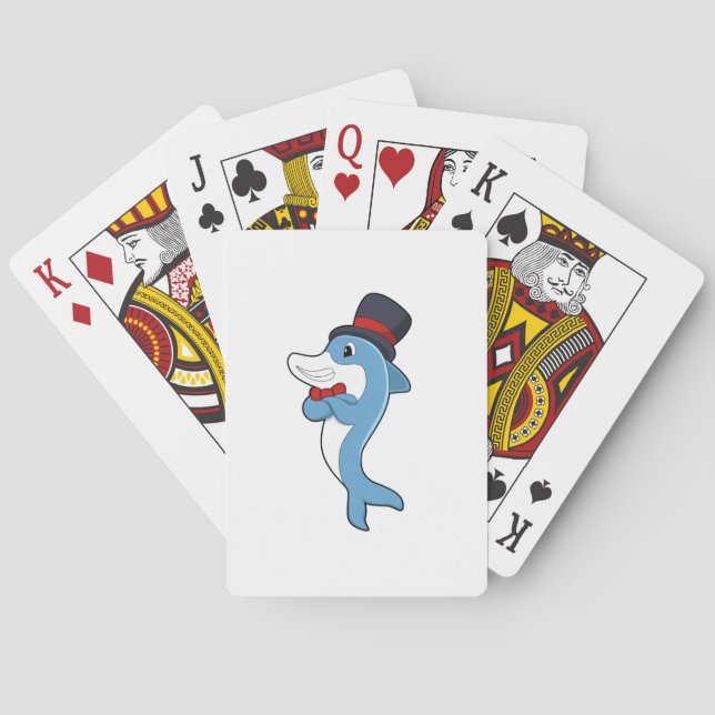 Dolphin as Gentleman with Hat Poker Cards (Back)