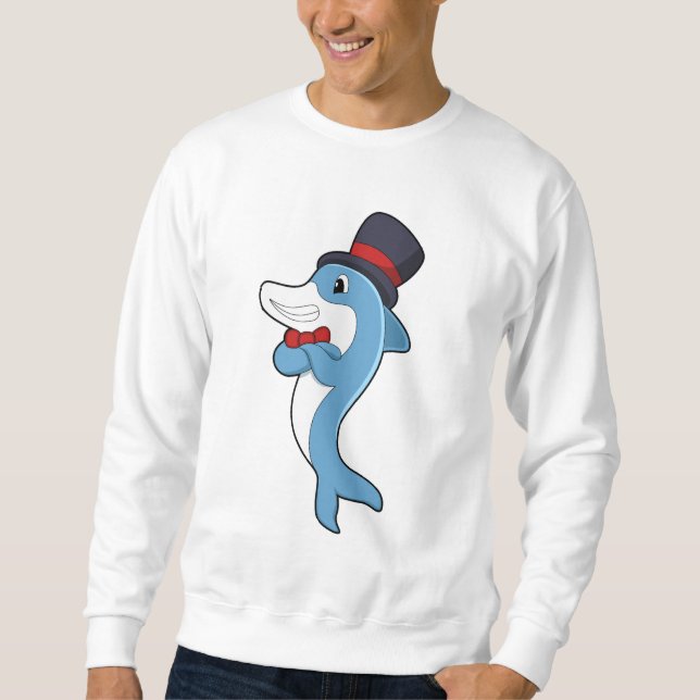 Dolphin as Gentleman with Hat Sweatshirt (Front)