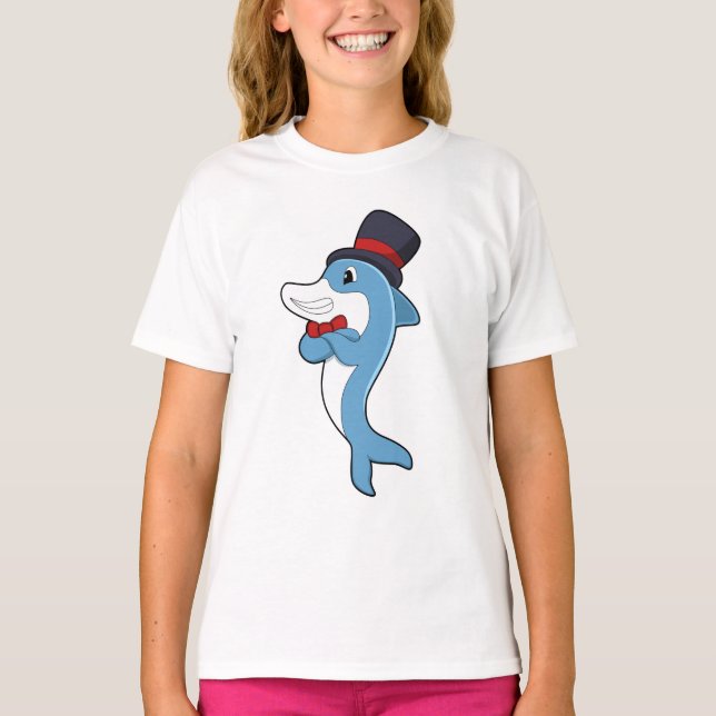 Dolphin as Gentleman with Hat T-Shirt (Front)