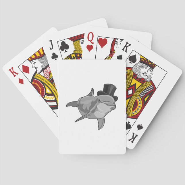 Dolphin as Gentleman with Top hat Poker Cards (Back)