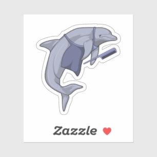 Dolphin as Hairdresser with Comb Sticker