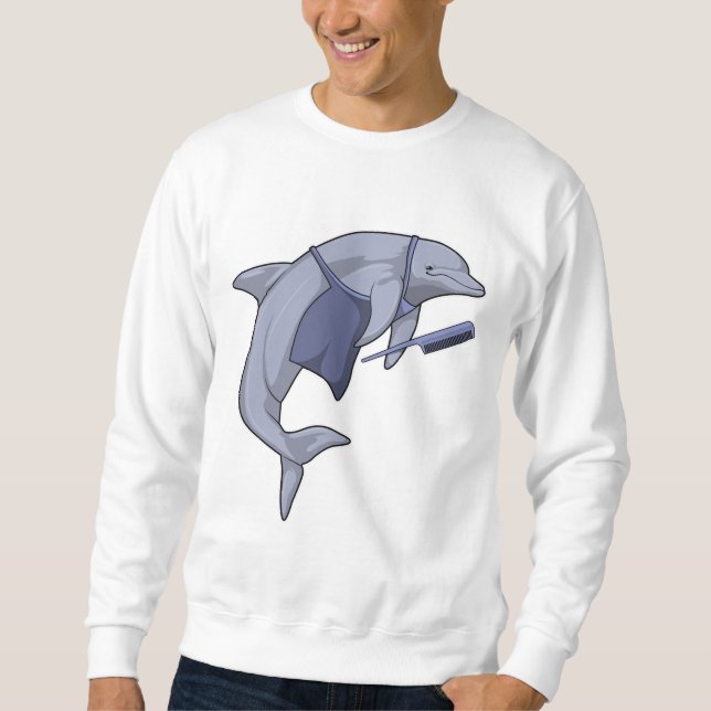 Dolphin as Hairdresser with Comb Sweatshirt (Front)