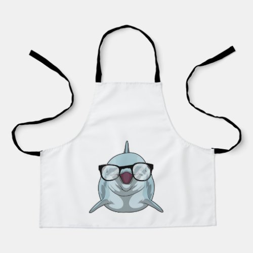 Dolphin as Nerd with Glasses Apron