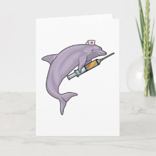Dolphin as Nurse with Syringe Card