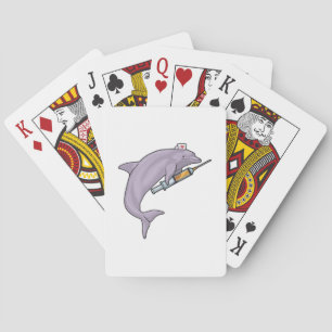 Dolphin as Nurse with Syringe Poker Cards