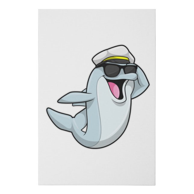 Dolphin as Policeman with Police hat Faux Canvas Print (Front)
