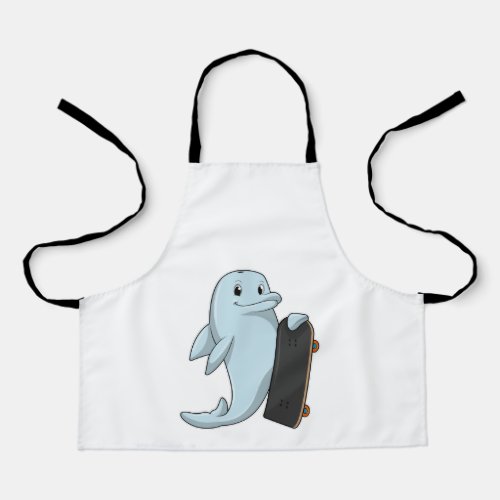 Dolphin as Skater with Skateboard Apron