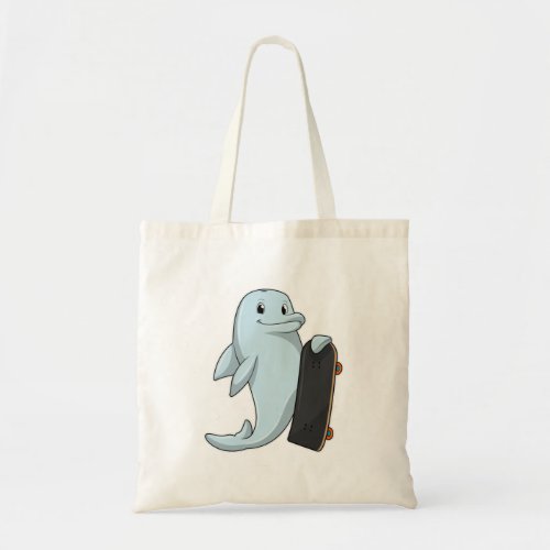 Dolphin as Skater with Skateboard Tote Bag