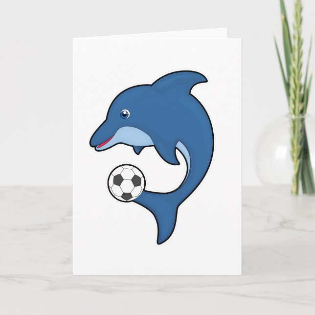 Dolphin as Soccer player with Soccer ball Card (Front)