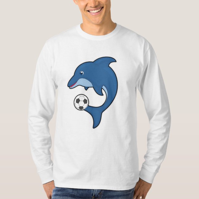 Dolphin as Soccer player with Soccer ball T-Shirt (Front)